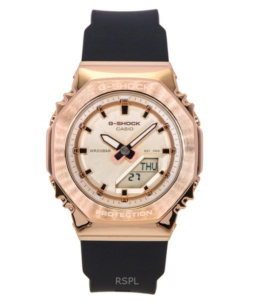 Casio G-Shock Analog Digital Bio-Based Resin Strap Gold Dial Quartz GM-S2110PG-1A4 200M Women's Watch