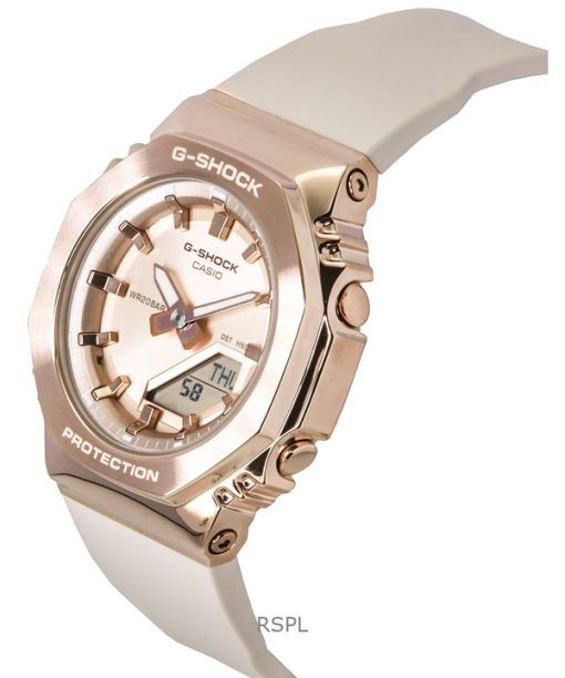 Casio G-Shock Analog Digital Bio-Based Resin Strap Rose Gold Dial Quartz GM-S2110PG-4A 200M Women's Watch