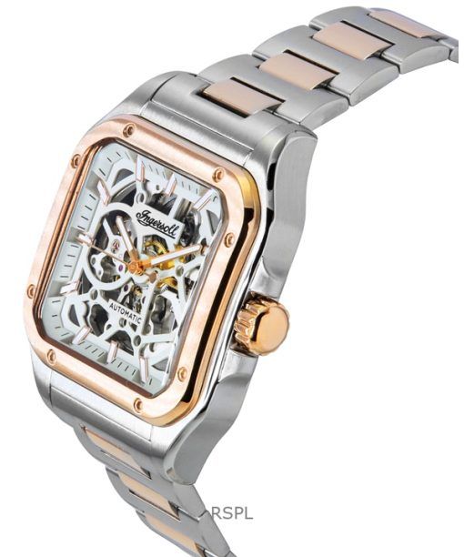 Ingersoll The Ollie Two Tone Stainless Steel Grey Skeleton Dial Automatic I14502 Men's Watch