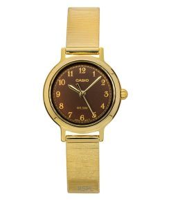 Casio Standard Analog Gold Tone Stainless Steel Brown Dial Quartz LTP-B170G-5BV Women's Watch