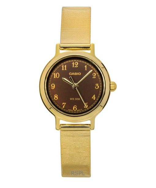 Casio Standard Analog Gold Tone Stainless Steel Brown Dial Quartz LTP-B170G-5BV Women's Watch