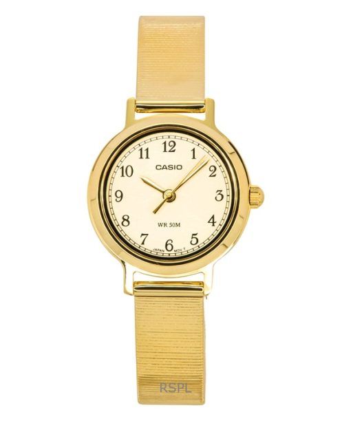 Casio Standard Analog Gold Tone Stainless Steel Cream Dial Quartz LTP-B170G-9BV Women's Watch