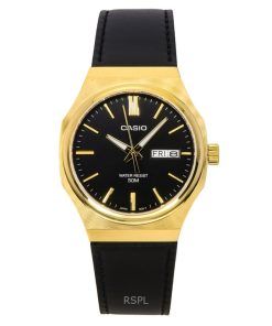 Casio Standard Analog Leather Strap Black Dial Quartz MTP-E735GL-1AV Men's Watch