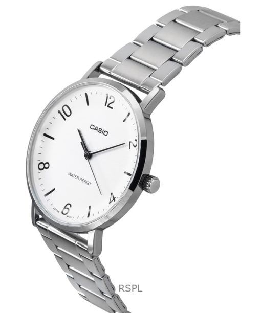 Casio Standard Analog Stainless Steel White Dial Quartz MTP-VT03D-7B Men's Watch
