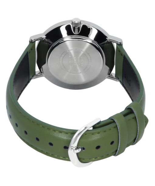Casio Standard Analog Green Leather Strap White Dial Quartz MTP-VT03L-7B Men's Watch