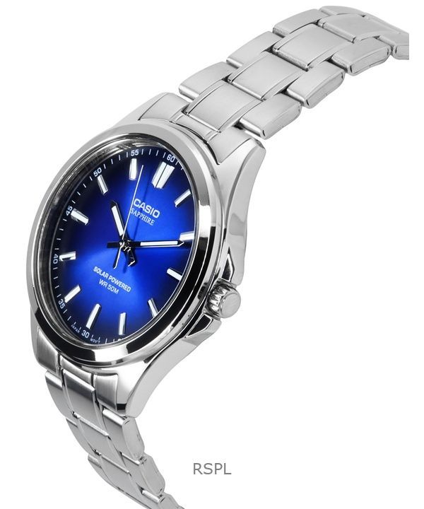 Casio Standard Analog Stainless Steel Blue Dial Solar MTS-RS100D-2AV Men's Watch