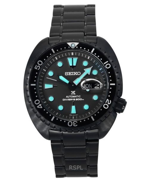 Seiko Prospex Black Series Night Vision Turtle Black Dial Automatic Diver's SRPK43K1 200M Men's Watch