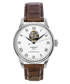 Tissot Le Locle Powermatic 80 Leather Strap Open Heart Silver Dial Automatic T006.407.16.033.01 Men's Watch