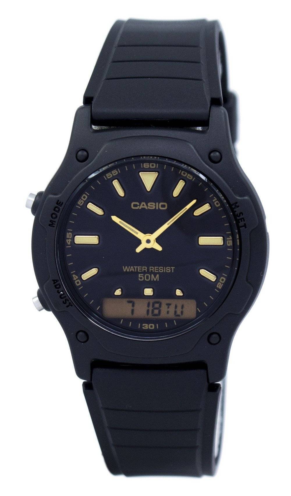 Refurbished Casio Analog Digital Dual Time Quartz AW-49HE-1AVDF Men's Watch