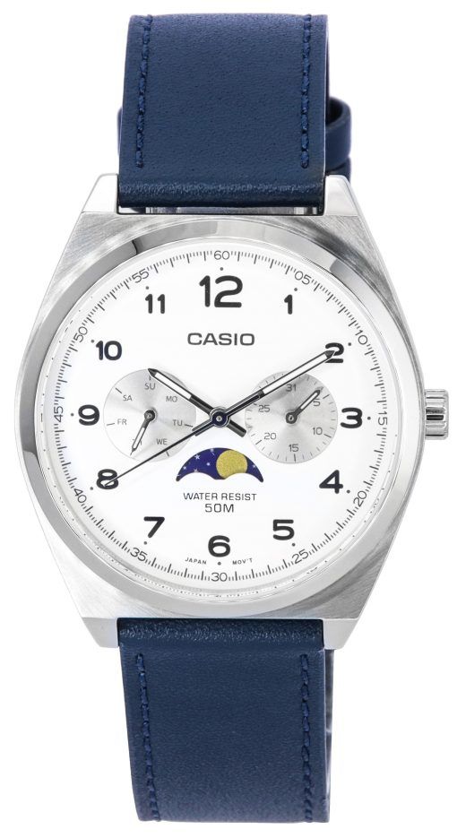 Refurbished Casio Standard Analog Moon Phase White Dial Quartz MTP-M300L-7A Men's Watch