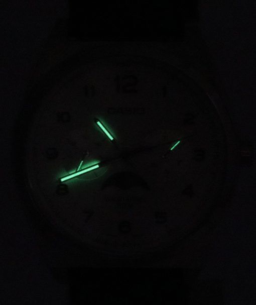 Refurbished Casio Standard Analog Moon Phase White Dial Quartz MTP-M300L-7A Men's Watch