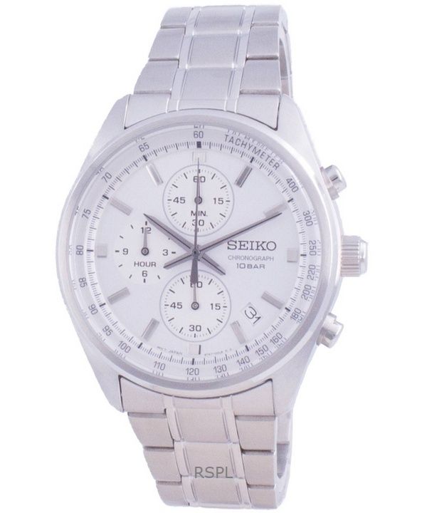 Refurbished Seiko Chronograph White Dial Quartz SSB375P1 100M Men's Watch