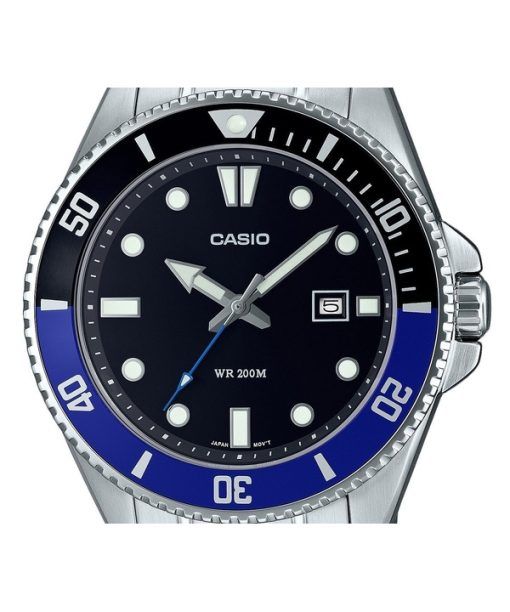 Refurbished Casio Standard Analog Stainless Steel Black Dial Quartz MDV-107D-1A2 200M Men's Watch