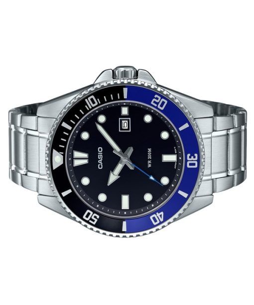 Refurbished Casio Standard Analog Stainless Steel Black Dial Quartz MDV-107D-1A2 200M Men's Watch