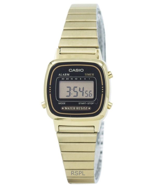 Refurbished Casio Digital Stainless Steel Alarm Timer LA670WGA-1DF Women's Watch