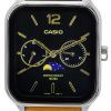 Refurbished Casio Standard Analog Moon Phase Leather Strap Black Dial Quartz MTP-M305L-1A Men's Watch