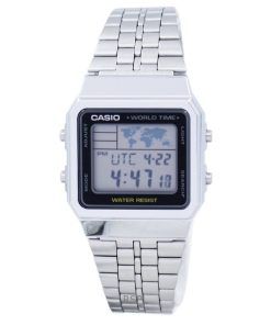 Refurbished Casio Digital Alarm World Time Quartz A500WA-1DF Men's Watch