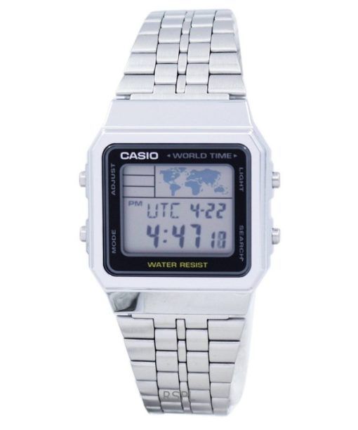 Refurbished Casio Digital Alarm World Time Quartz A500WA-1DF Men's Watch