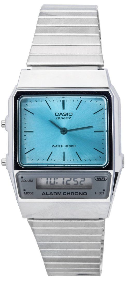 Refurbished Casio Vintage Analog Digital Stainless Steel Bracelet Quartz AQ-800EC-2A Unisex Watch