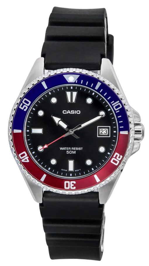 Refurbished Casio Standard Analog Resin Strap Black Dial Quartz MDV-10-1A2 Men's Watch