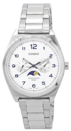 Refurbished Casio Standard Analog Moon Phase White Dial Quartz MTP-M300D-7A Men's Watch