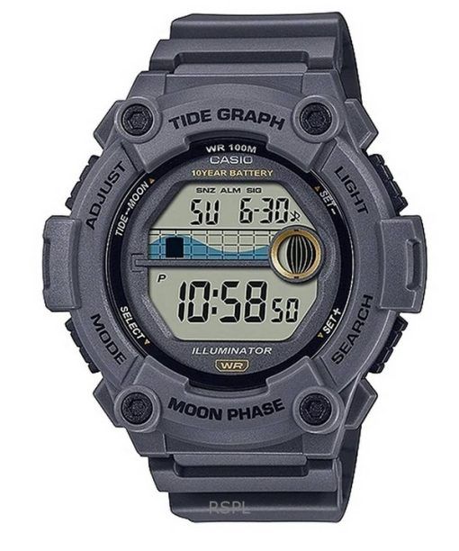 Refurbished Casio Youth Digital Tide Moon Phase Quartz WS-1300H-8AV 100M Men's Watch