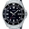 Refurbished Casio Standard Analog Stainless Steel Black Dial Quartz MDV-107D-1A1 200M Men's Watch