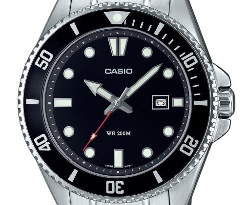 Refurbished Casio Standard Analog Stainless Steel Black Dial Quartz MDV-107D-1A1 200M Men's Watch
