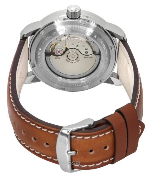 Zeppelin Atlantic Leather Strap Dark Green Dial Automatic 84624 Men's Watch