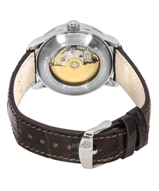 Zeppelin Friedrichshafen Leather Strap Gold Tone Dial Automatic 85565 Men's Watch