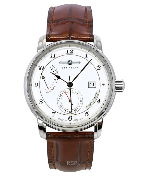 Zeppelin Friedrichshafen Leather Strap White Dial Automatic 85901 Men's Watch