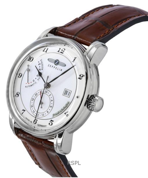 Zeppelin Friedrichshafen Leather Strap White Dial Automatic 85901 Men's Watch