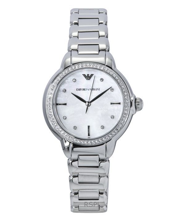 Emporio Armani Stainless Steel Mother Of Pearl Dial Quartz AR11596 Womens Watch