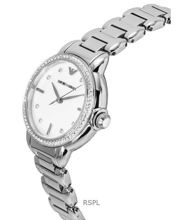 Emporio Armani Stainless Steel Mother Of Pearl Dial Quartz AR11596 Womens Watch
