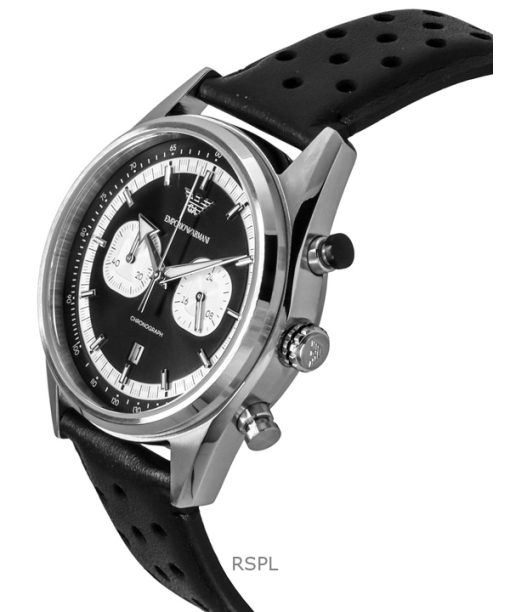 Emporio Armani Chronograph Leather Strap Black Dial Quartz AR11635 Mens Watch