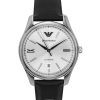 Emporio Armani Leather Strap Silver Dial Automatic AR60077 Mens Watch