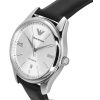 Emporio Armani Leather Strap Silver Dial Automatic AR60077 Mens Watch