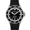 Emporio Armani Sea Explorer Silicone Strap Black Dial Automatic Divers AR60078 200M Mens Watch