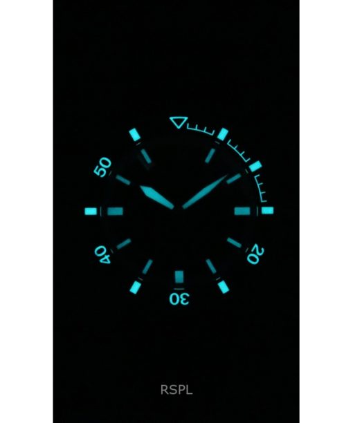 Emporio Armani Sea Explorer Silicone Strap Black Dial Automatic Divers AR60078 200M Mens Watch
