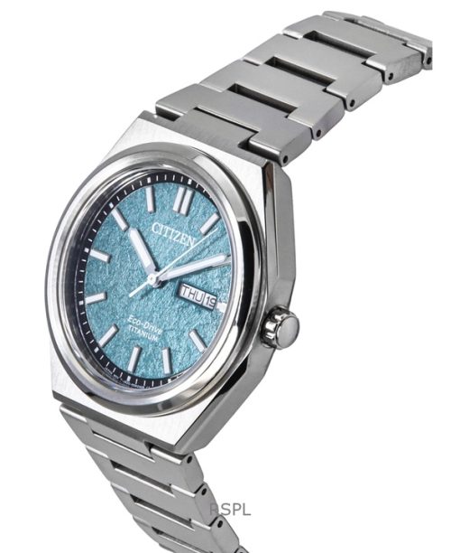 Citizen Zenshin Super Titanium Green Dial Eco-Drive AW0130-85X 100M Mens Watch