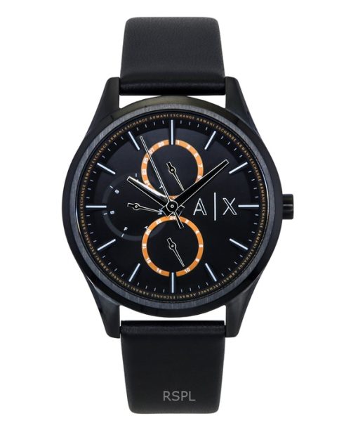 Armani Exchange Leather Strap Multifunction Black Dial Quartz AX1886 Mens Watch
