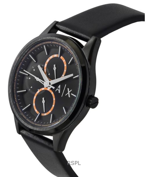 Armani Exchange Leather Strap Multifunction Black Dial Quartz AX1886 Mens Watch