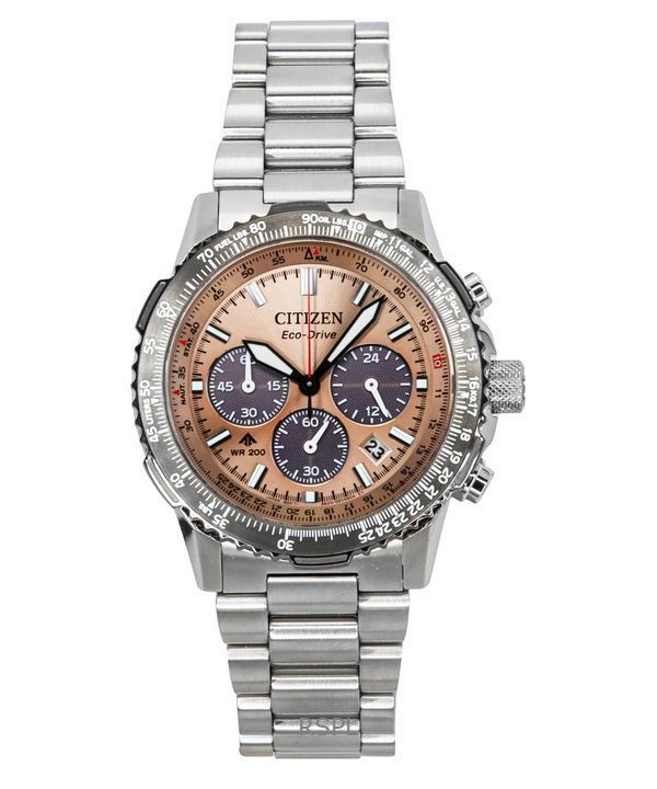 Citizen Promaster Sky Chronograph Stainless Steel Brown Dial Eco-Drive Divers CA4664-60X 200M Mens Watch