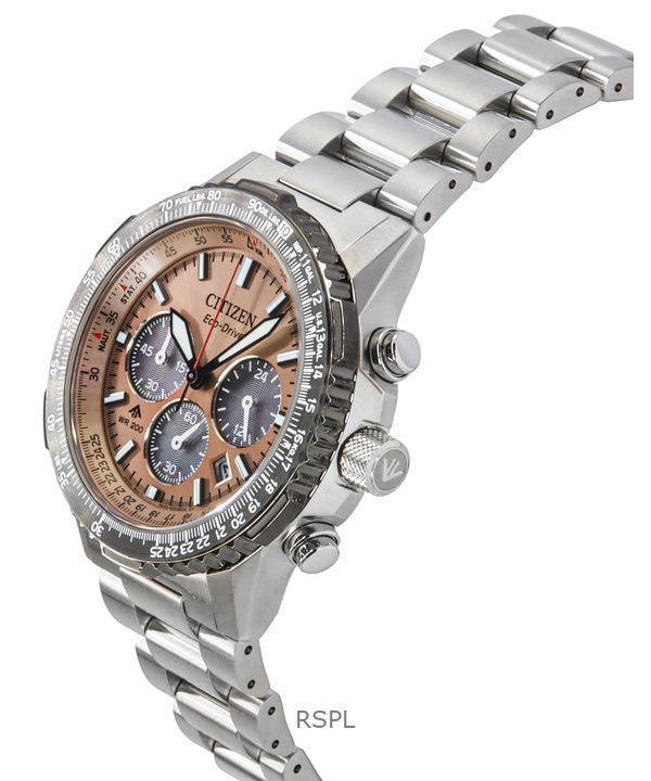 Citizen Promaster Sky Chronograph Stainless Steel Brown Dial Eco-Drive Divers CA4664-60X 200M Mens Watch