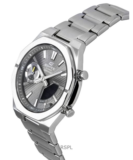 Casio Edifice Analog Digital Smartphone Link Stainless Steel Grey Dial Quartz ECB-S10D-8A 100M Mens Watch
