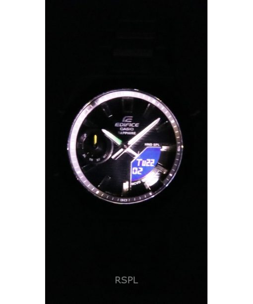 Casio Edifice Analog Digital Smartphone Link Stainless Steel Black Dial Quartz ECB-S10DB-1A 100M Mens Watch