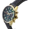 Casio Edifice Analog Chronograph Leather Strap Green Dial Quartz EFR-575CL-3A 100M Mens Watch