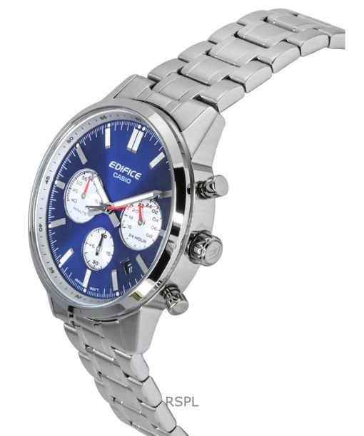 Casio Edifice Analog Chronograph Stainless Steel Blue Dial Quartz EFR-575D-2A 100M Mens Watch