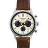Casio Edifice Analog Chronograph Leather Strap Cream Dial Quartz EFR-575L-7A 100M Mens Watch
