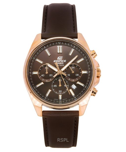 Casio Edifice Analog Standard Chronograph Brown Dial Quartz EFV-650CL-5AV 100M Mens Watch